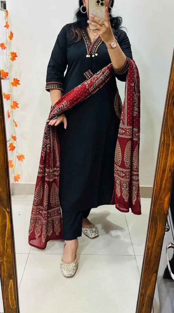 Premium Heavy Rich Dhabu Cotton Aline Suit🥳🥳