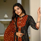 Anarkali Kurti With Bottom And Dupatta, Hevy Hand Work On Yog.