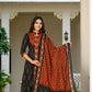 Anarkali Kurti With Bottom And Dupatta, Hevy Hand Work On Yog.
