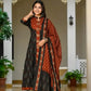 Anarkali Kurti With Bottom And Dupatta, Hevy Hand Work On Yog.