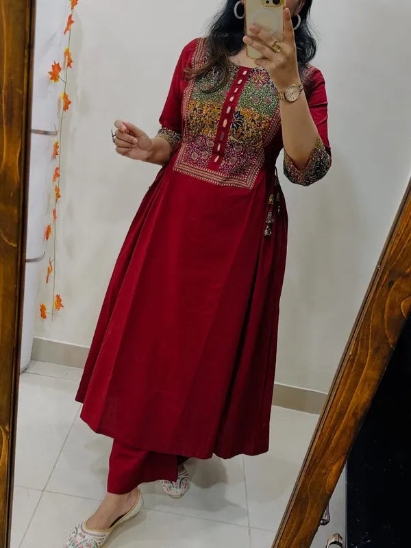 Designer Heavy Kurti Palazzo Set in Premium Cotton Fabric🥳
