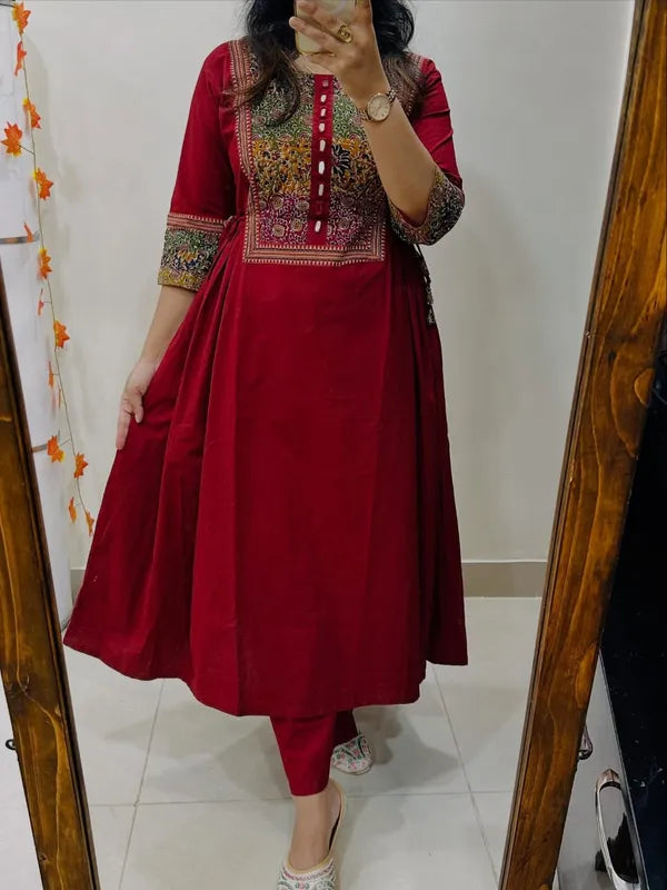 Designer Heavy Kurti Palazzo Set in Premium Cotton Fabric🥳