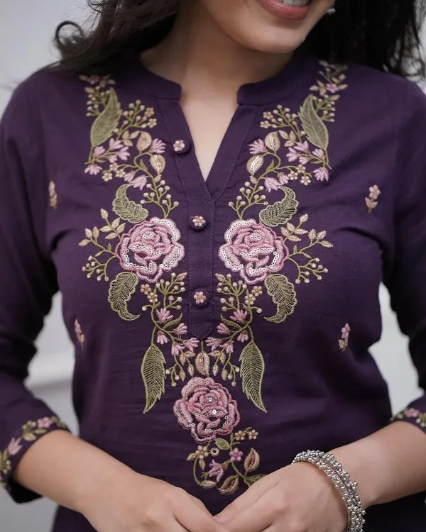 Havy_Embroidery_Kurti_Woth_Pant_And_dupatta_Set