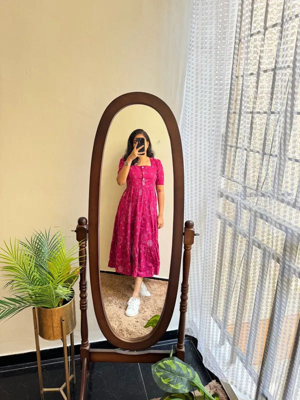 Premium_Cotton_Flair_Cut_One_Piece_Aline_Dress_Beautiful_Print❤️‍🔥