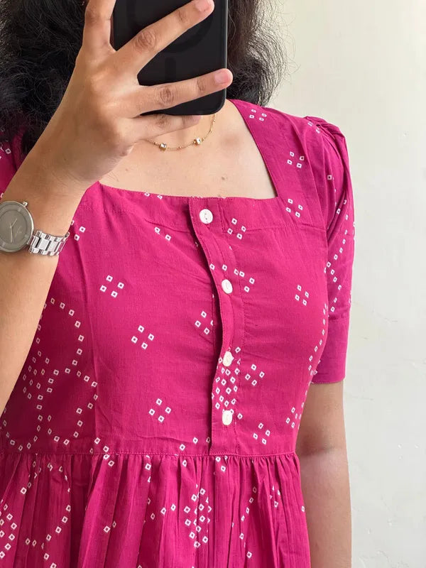 Premium_Cotton_Flair_Cut_One_Piece_Aline_Dress_Beautiful_Print❤️‍🔥