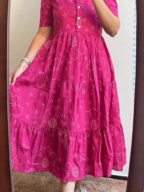Premium_Cotton_Flair_Cut_One_Piece_Aline_Dress_Beautiful_Print❤️‍🔥