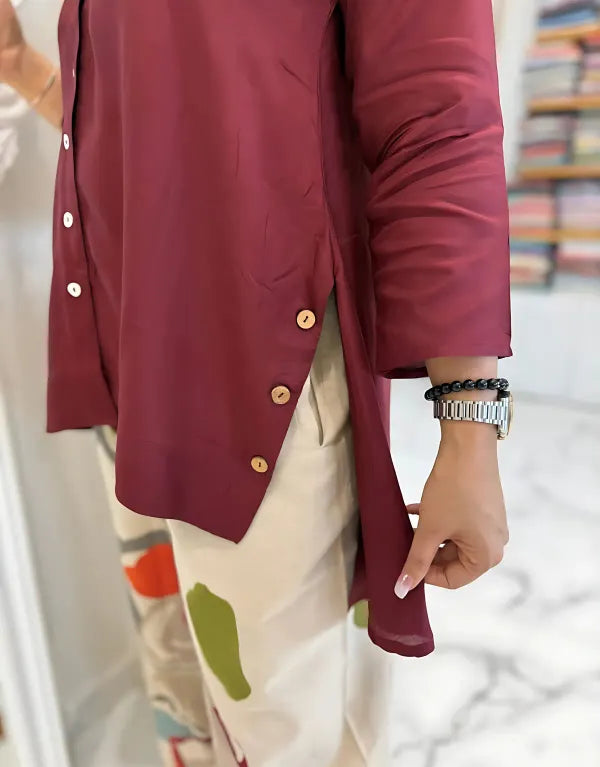Priyas_Burgandy_Top_With_Printed_Pants