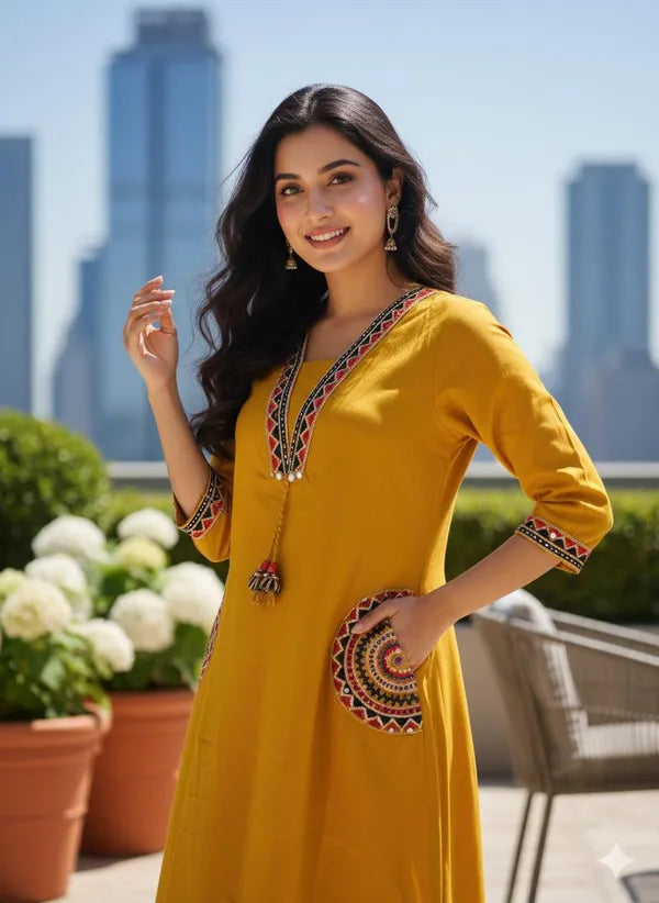 Stylish Embroiderd Kurti With Pant Suit Set