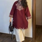 Stylish Havy Embroidery Kurti With Pant Set
