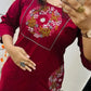 Stylish_Solid_Embroidery_Kurti_With_Pant_Set