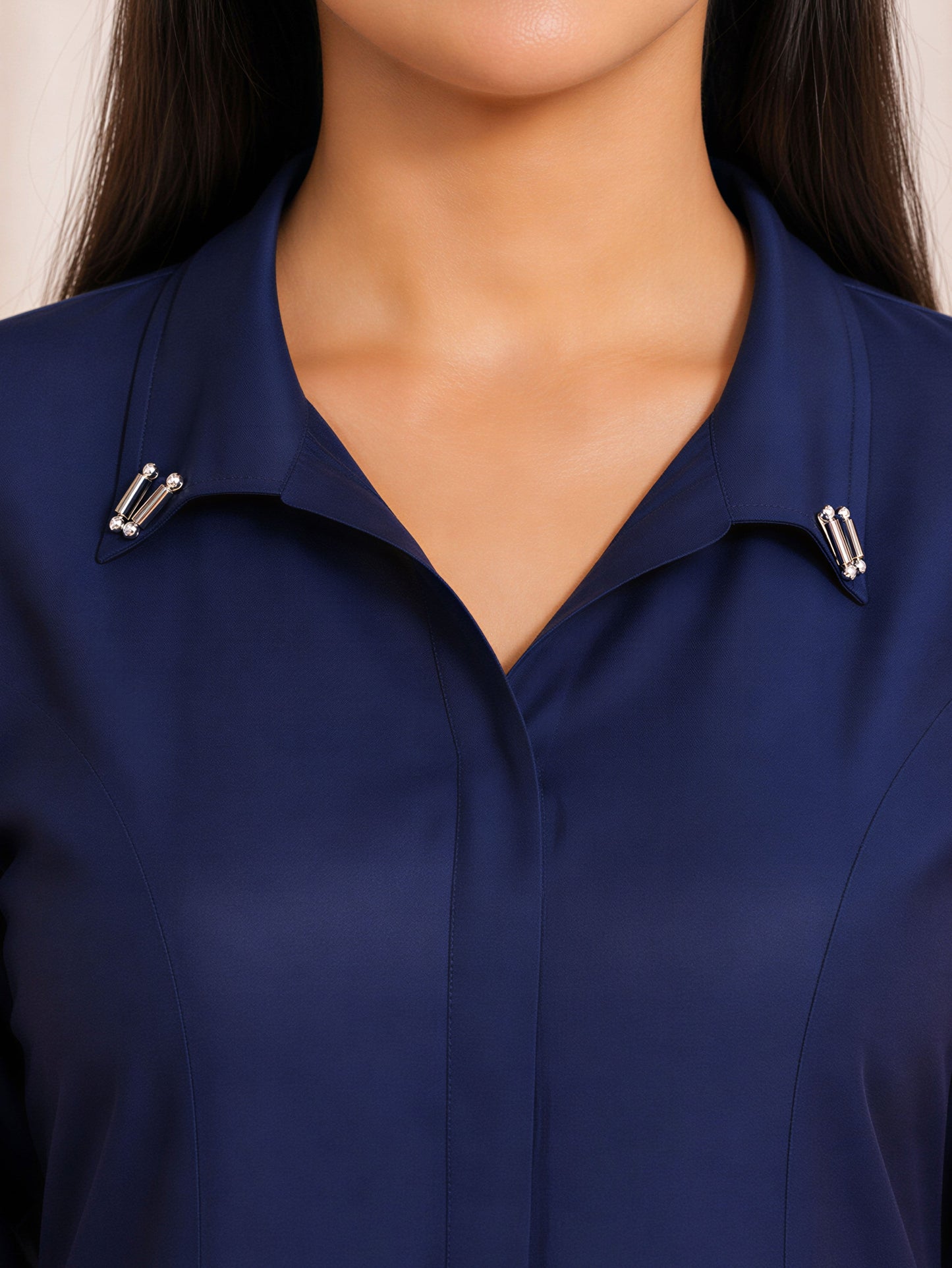 Chanderi Solid A-line Blue Kurta From Aramya 1