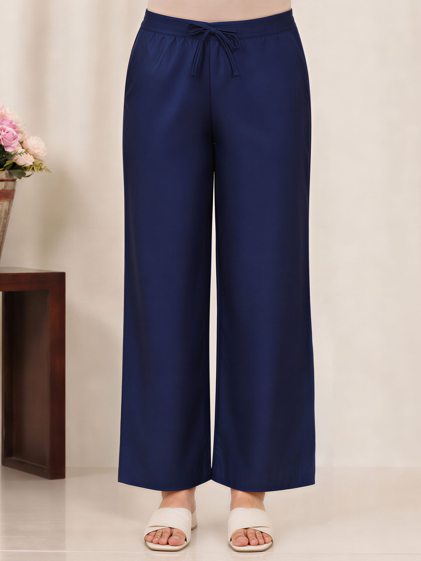 Chanderi Solid A-line Blue Kurta From Aramya 2