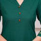 Embroidered Slub cotton Solid Straight Emerald Green Kurta From Aramya 1