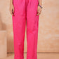 Embroidered Soft Cotton Solid A-line Pink Kurta From Aramya 2