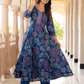 Embroidered Soft Cotton Floral Anarkali Blue Kurta From Aramya 2