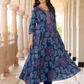 Embroidered Soft Cotton Floral Anarkali Blue Kurta From Aramya 7