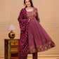 Soft Cotton Floral Flared Maroon Kurta From Aramya 0