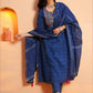 Embroidered Soft Cotton Butti Panelled Blue From Aramya 0