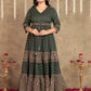 Soft Cotton Block Print A-line Green Dress From Aramya 0
