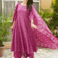 Embroidered Soft Cotton Bandhani Anarkali Pink Kurta From Aramya 11