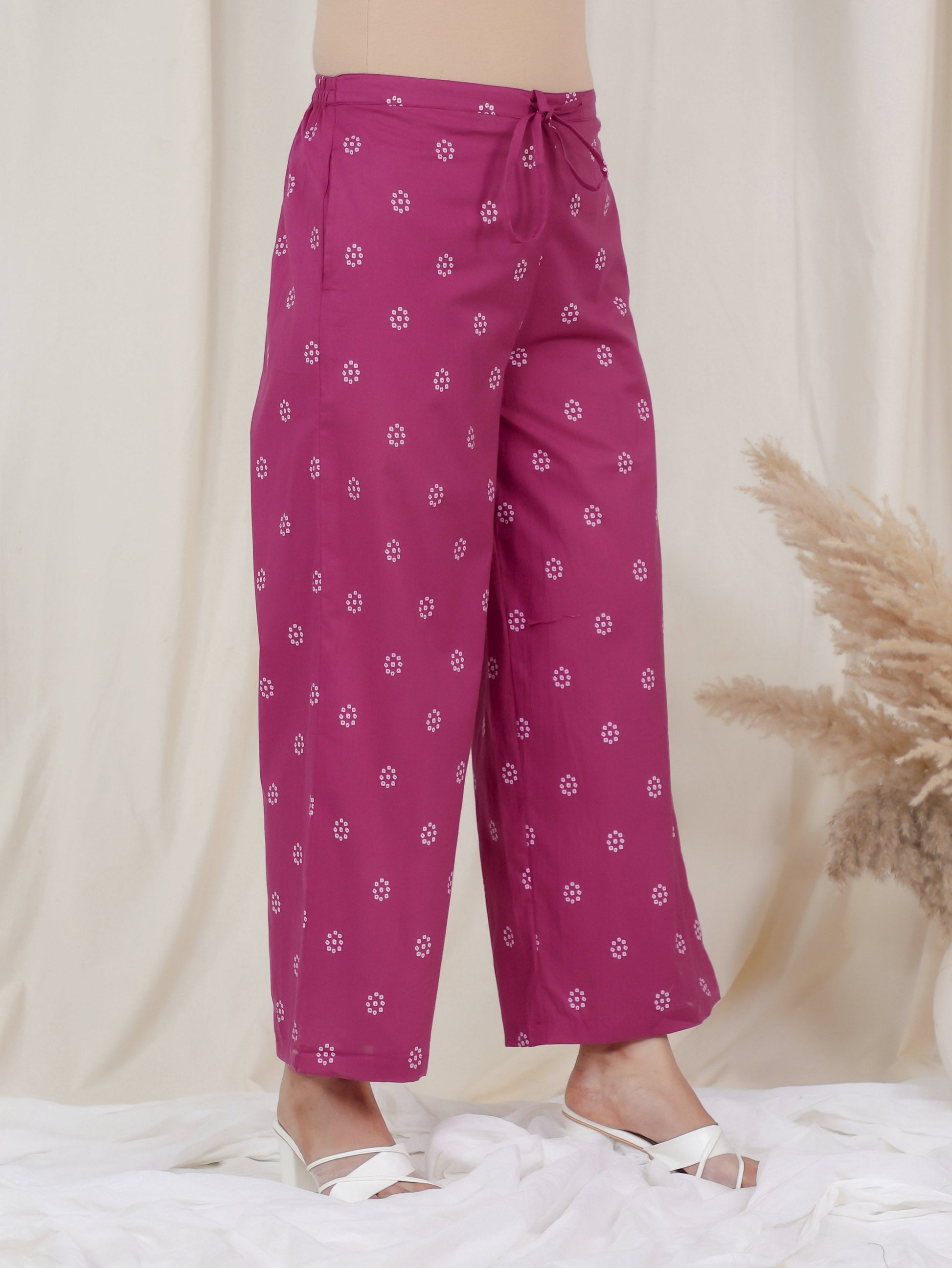 Embroidered Soft Cotton Bandhani Anarkali Pink Kurta From Aramya 9