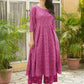 Embroidered Soft Cotton Bandhani Anarkali Pink Kurta From Aramya 2