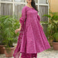 Embroidered Soft Cotton Bandhani Anarkali Pink Kurta From Aramya 6