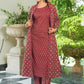 Soft Cotton Butti Straight Maroon Kurta From Aramya 1