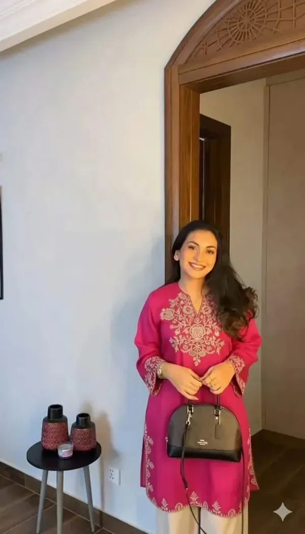 Stylish Havy Embroidery Kurti With Pant Set